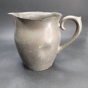 R. H. Macy & Company Pewter Pitcher Vintage Metal Rustic Water Vase CR611